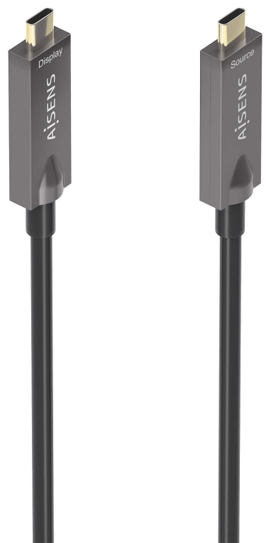 AISENS - Cable USB 3.1 Gen2 10Gbps AOC 4K@60Hz 3A 60W E-Marker, tipo USB-C/M-USB-C/M, Negro, 10m