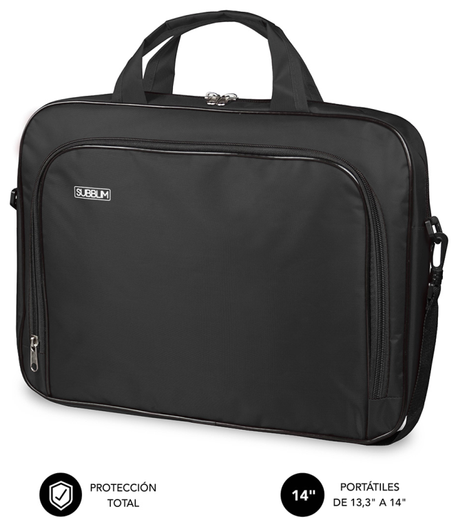 SUBBLIM Maletín Ordenador Oxford Laptop Bag 13,3"-14" Black