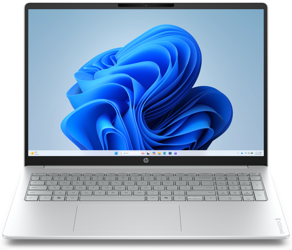 HP OmniBook 3 16-bu0079ns Intel Core 3 100U Portátil 40,6 cm (16") 2K 8 GB DDR5-SDRAM 512 GB SSD Wi-Fi 6 (802.11ax) Windows 11 Home Gris, Plata