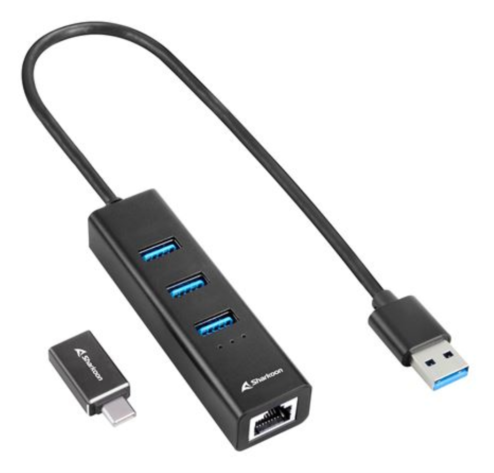 Sharkoon 4044951037575 base para portátil y replicador de puertos Inalámbrico USB 3.2 Gen 1 (3.1 Gen 1) Type-C Negro