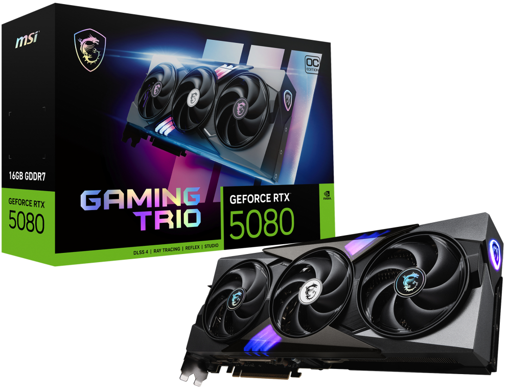 MSI GAMING GEFORCE RTX 5080 16G TRIO OC tarjeta gráfica NVIDIA 16 GB GDDR7