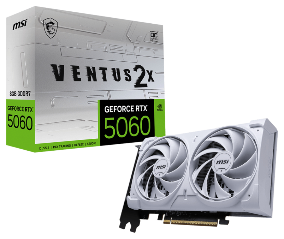 MSI GeForce RTX 5060 8G VENTUS 2X OC WHITE NVIDIA 8 GB GDDR7