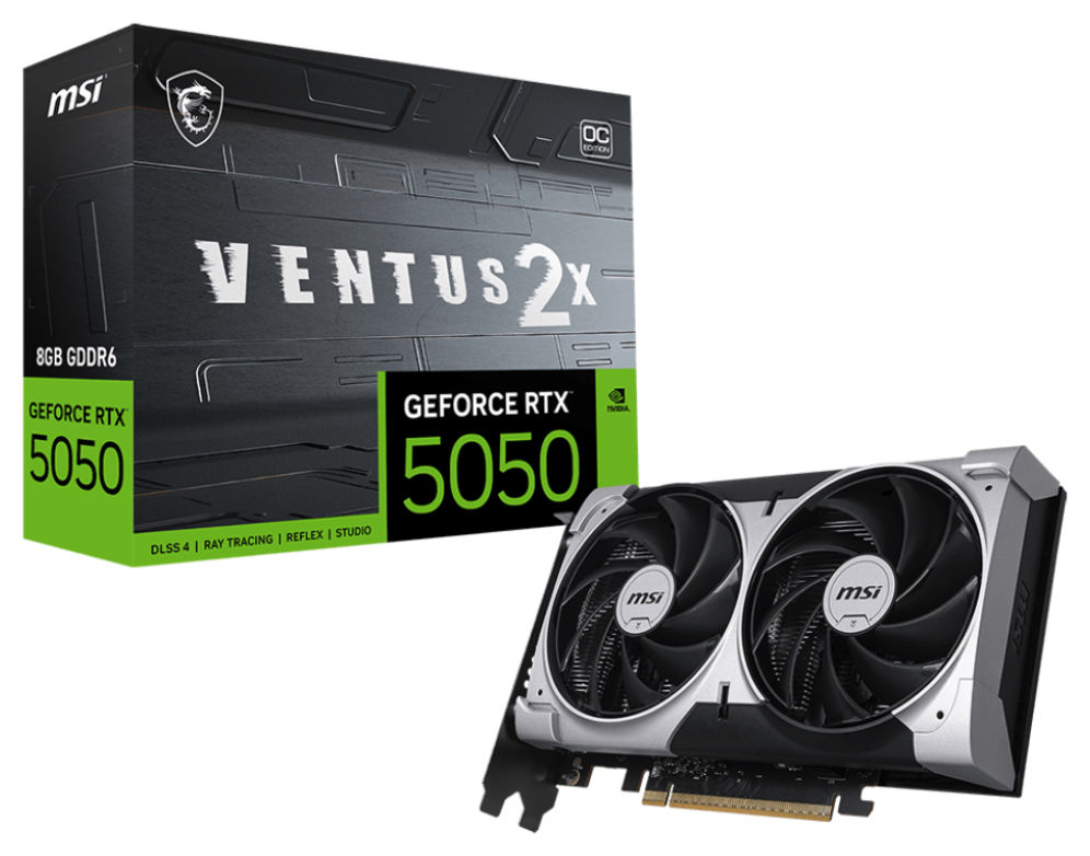 MSI GEFORCE RTX 5050 8G VENTUS 2X OC tarjeta gráfica NVIDIA 8 GB GDDR6