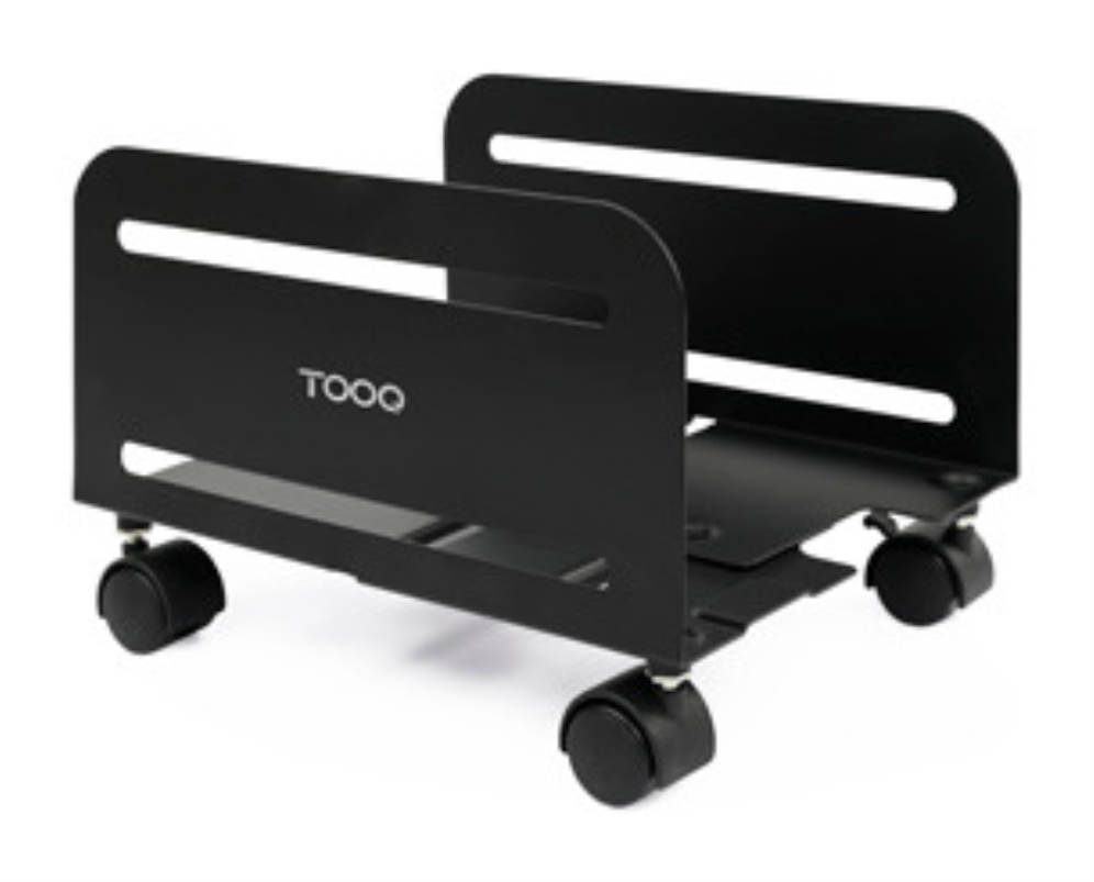 TooQ Soporte metálico para CPU de suelo con ruedas