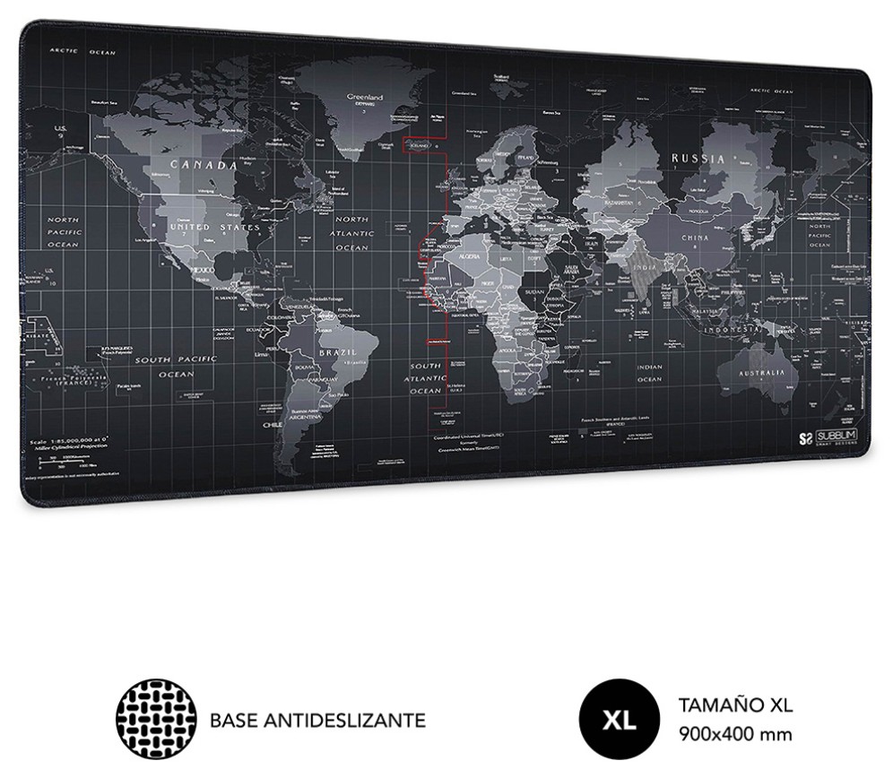 SUBBLIM Alfombrilla Ratón World XL Mouse Pad