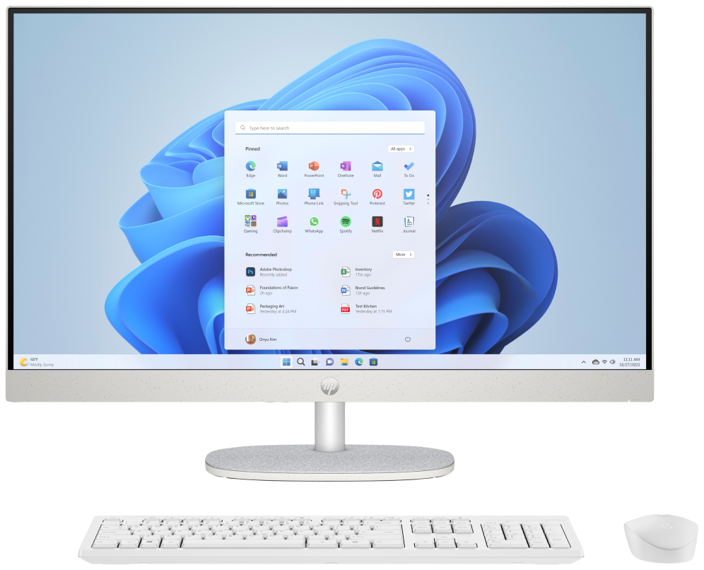 HP All-in-One 27-cr0089ns Intel® Core™ i5 i5-1335U 68,6 cm (27") 1920 x 1080 Pixeles PC todo en uno 16 GB DDR4-SDRAM 512 GB SSD Windows 11 Home Wi-Fi 6 (802.11ax) Blanco