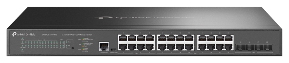 TP-Link Omada SG3428XPP-M2 switch Gestionado L2+ 2.5G Ethernet (100/1000/2500) Energía sobre Ethernet (PoE) 1U Negro