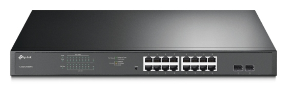 TP-Link TL-SG1218MPE Gestionado L2 Gigabit Ethernet (10/100/1000) Energía sobre Ethernet (PoE) 1U Negro