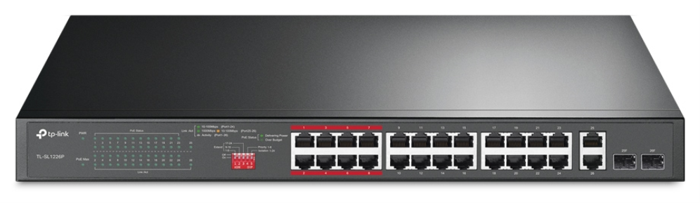 TP-Link TL-SL1226P switch No administrado Gigabit Ethernet (10/100/1000) Energía sobre Ethernet (PoE) 1U Gris