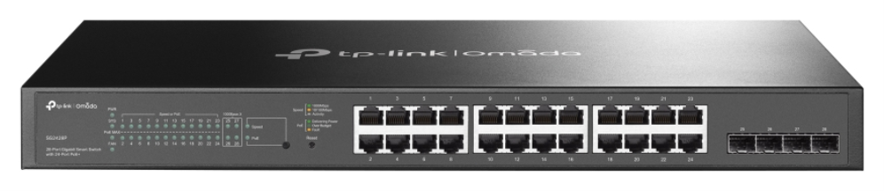 TP-Link Omada TL-SG2428P Gestionado L2/L2+ Gigabit Ethernet (10/100/1000) Energía sobre Ethernet (PoE) 1U Negro