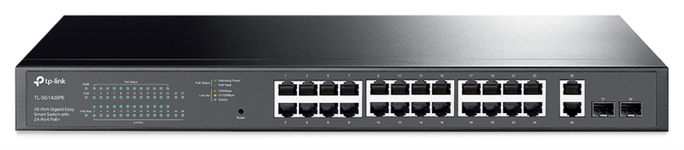 TP-Link TL-SG1428PE switch Gestionado L2 Gigabit Ethernet (10/100/1000) Energía sobre Ethernet (PoE) 1U Negro