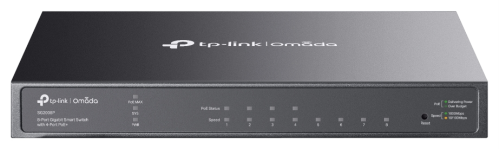 TP-Link Omada TL-SG2008P Gestionado L2/L2+ Gigabit Ethernet (10/100/1000) Energía sobre Ethernet (PoE) Negro