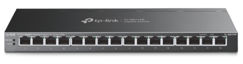 TP-Link TL-SG116P switch No administrado Gigabit Ethernet (10/100/1000) Energía sobre Ethernet (PoE) Negro