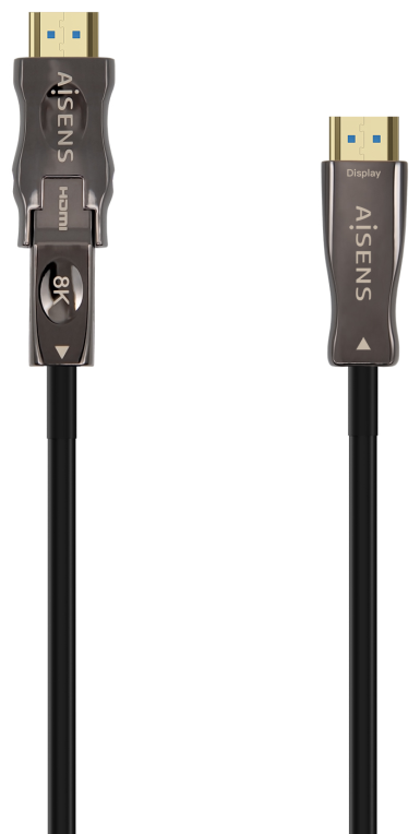 AISENS Cable Hdmi V2.1 AOC Desmontable Ultra Alta Velocidad / Hec 8K@60Hz 4K@120Hz 4:4:4 48Gbps, A/M-D/A/M, Negro, 30M
