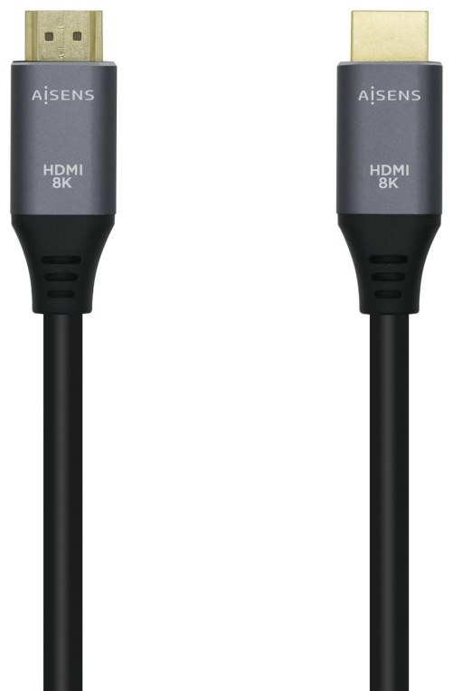 AISENS Cable HDMI V2.1 Ultra Alta Velocidad / HEC 8k@60Hz 48Gbps, A/M-A/M, Gris/Negro, 3.0m