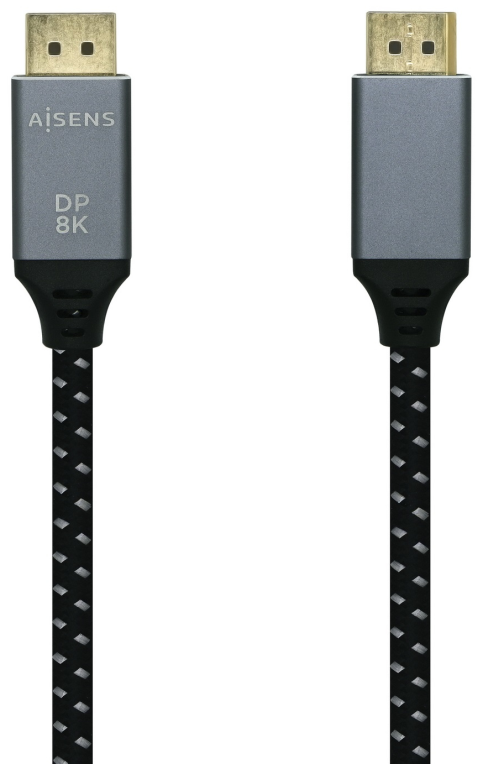 AISENS Cable Displayport V1.4 8k@60hz, DP/M-DP/M, Gris/Negro, 3.0m