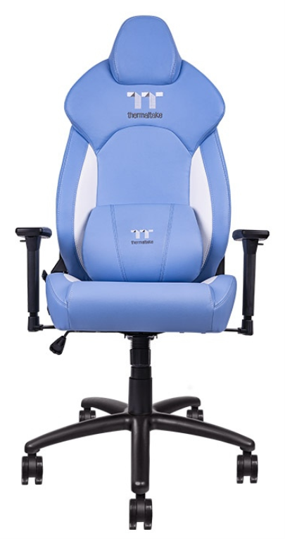 Thermaltake GGC-VCO-LWLWDS-01 silla para videojuegos Butaca para jugar Asiento acolchado Azul, Blanco