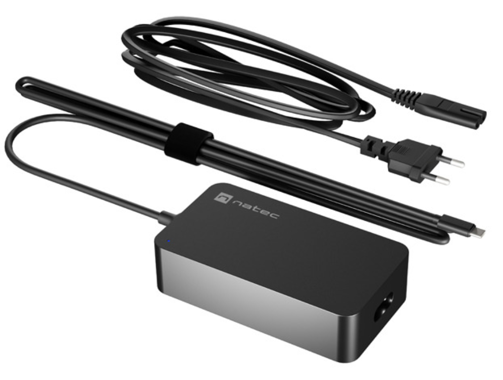 NATEC Grayling USB-C 45W adaptador e inversor de corriente Universal Negro