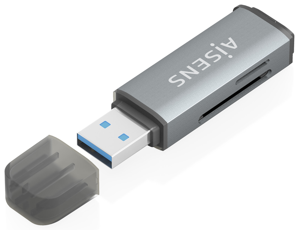 AISENS ASCR-2A09-GR lector de tarjeta USB 3.2 Gen 1 (3.1 Gen 1) Type-A