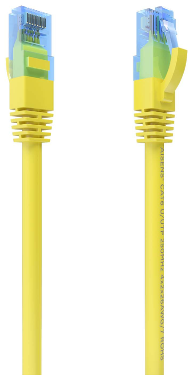 AISENS Cable De Red Latiguillo RJ45 Cat.6 UTP AWG26 CCA, Amarillo, 1.0 m
