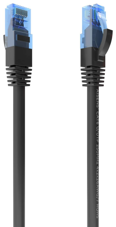 AISENS Cable De Red Latiguillo RJ45 Cat.6 UTP AWG26 CCA, Negro, 20 m