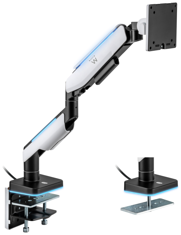 Ewent EW1509 soporte para monitor 124,5 cm (49") Escritorio Negro, Blanco