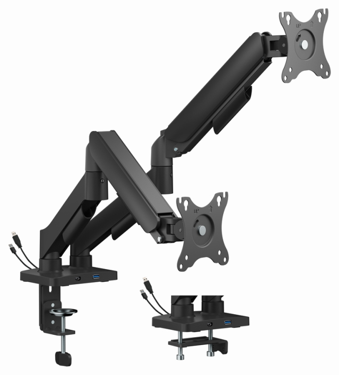 Gembird MA-DA2U-01 soporte para monitor 81,3 cm (32") Escritorio Negro